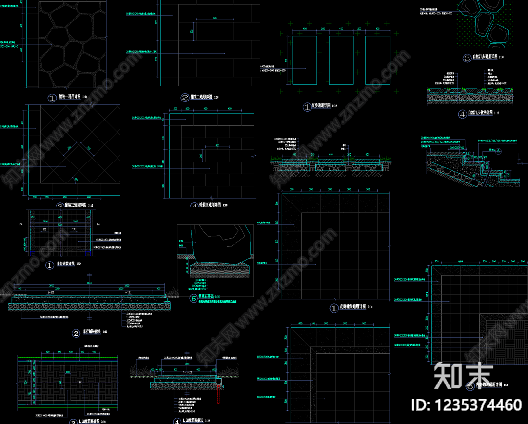 庭院cad施工图下载【ID:1235374460】