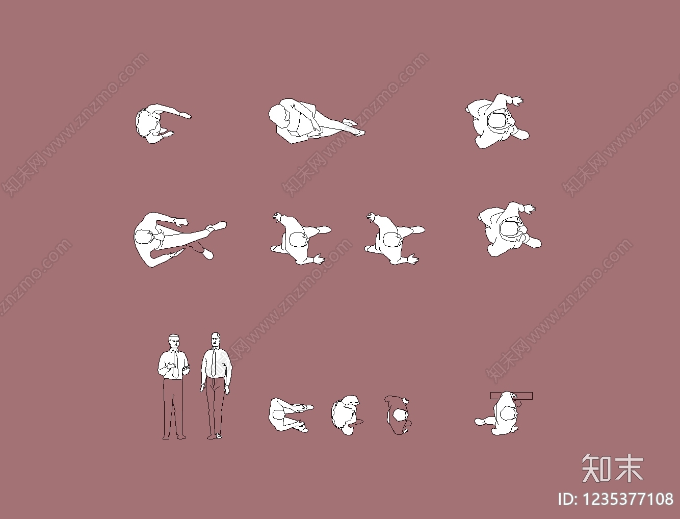 人物cad施工图下载【ID:1235377108】