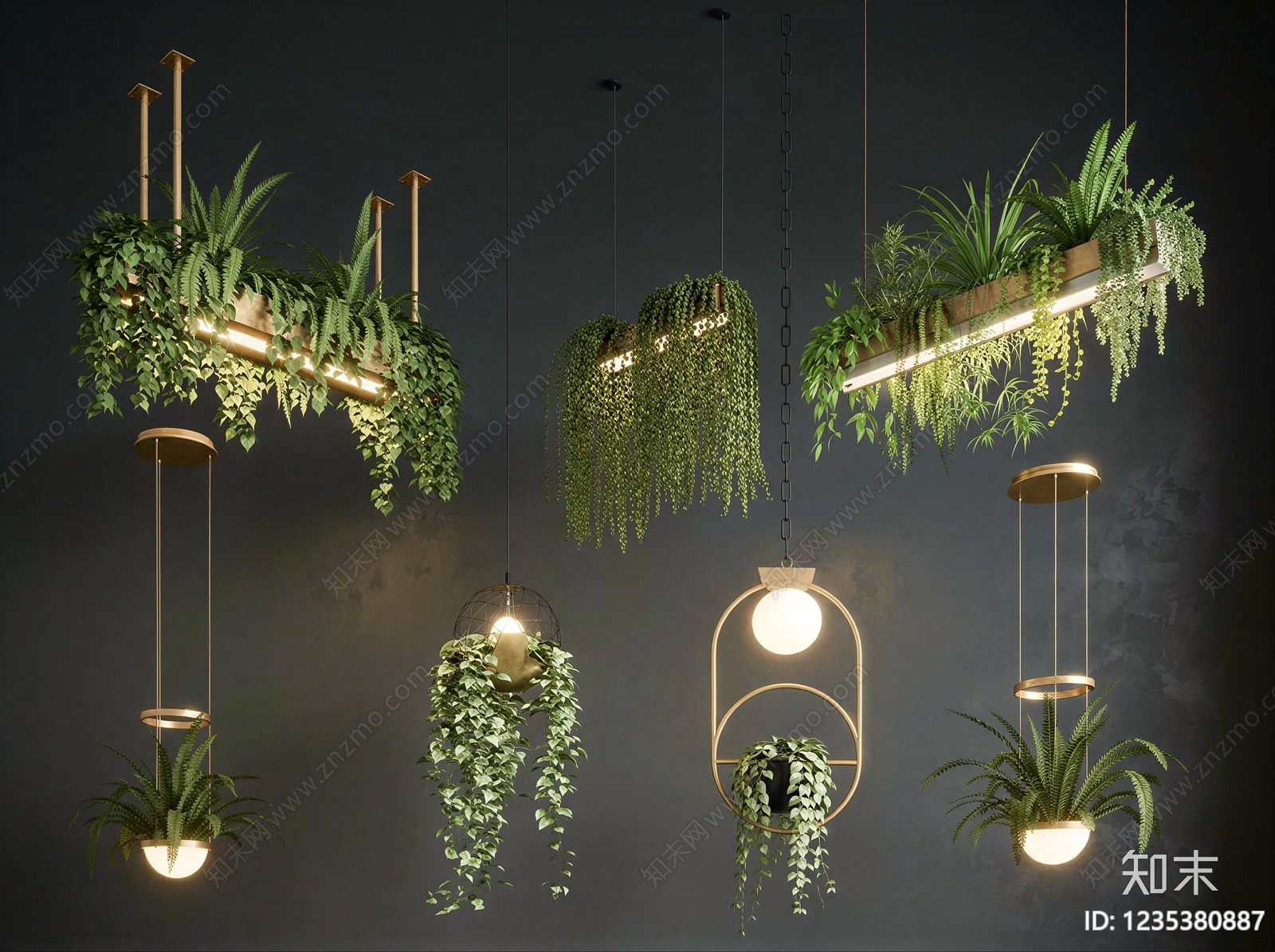 轻奢艺术吊灯SU模型下载【ID:1235380887】