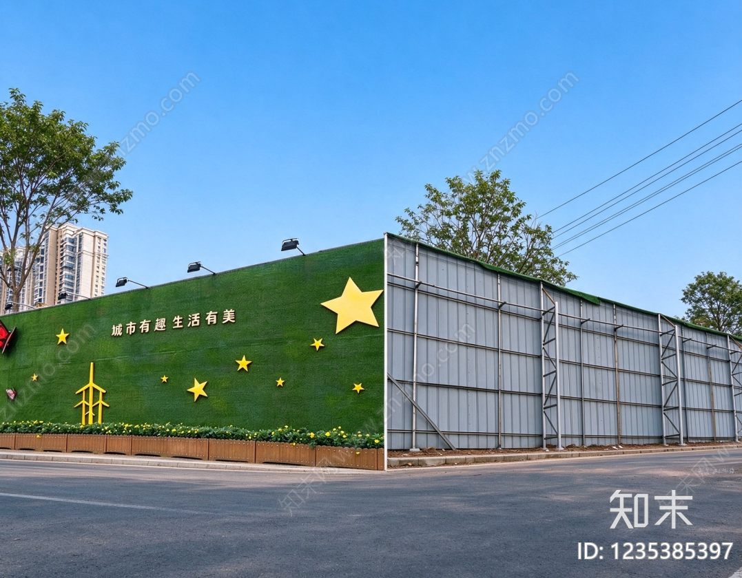 围挡cad施工图下载【ID:1235385397】