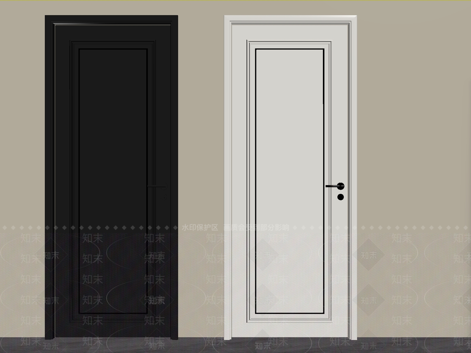 轻奢单开门3D模型下载【ID:1235403836】