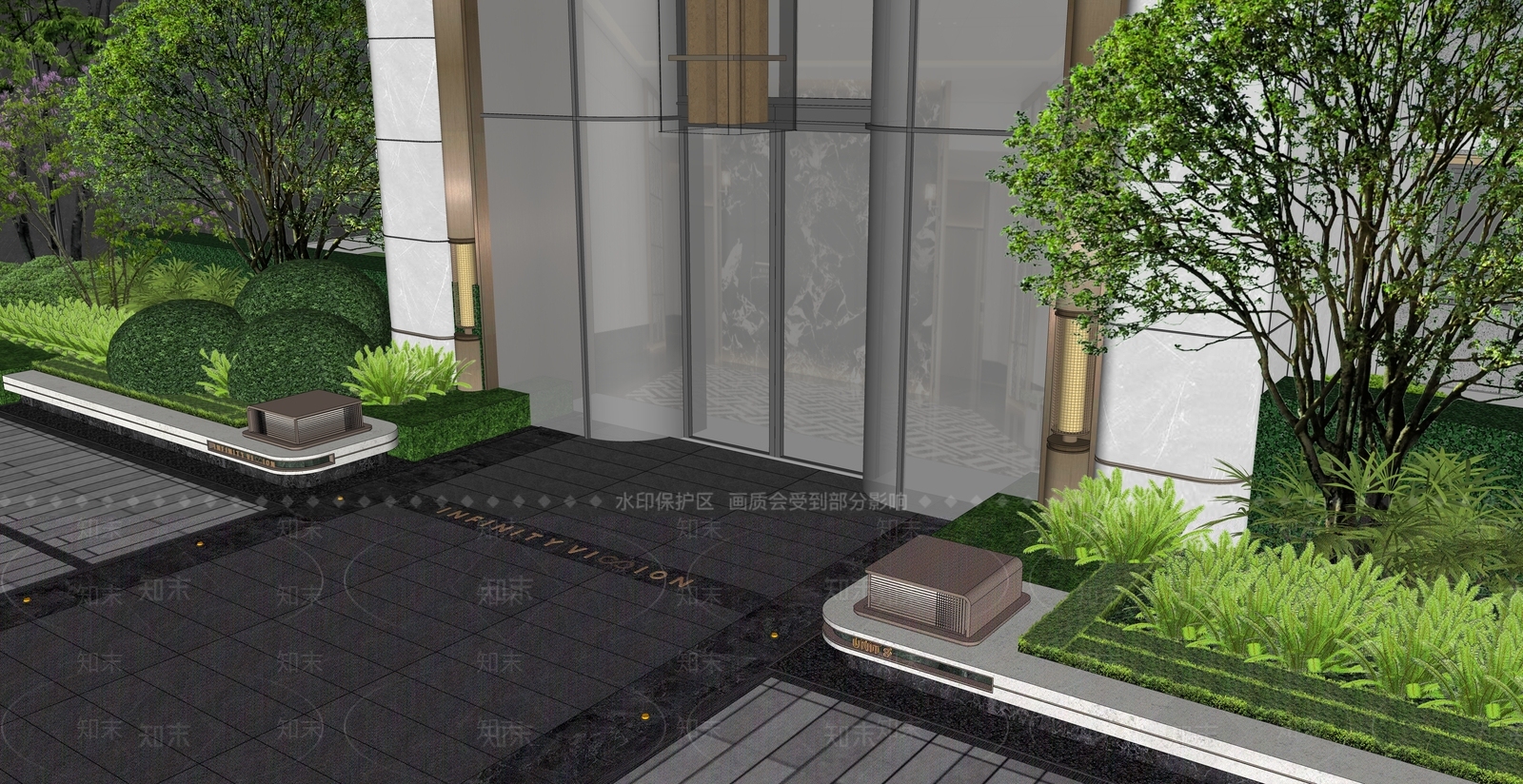 现代主义高层住宅SU模型下载【ID:1235405633】