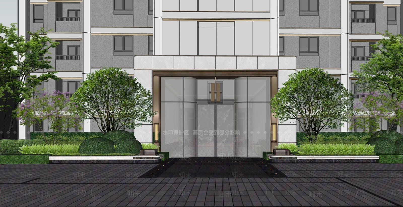 现代主义高层住宅SU模型下载【ID:1235405633】