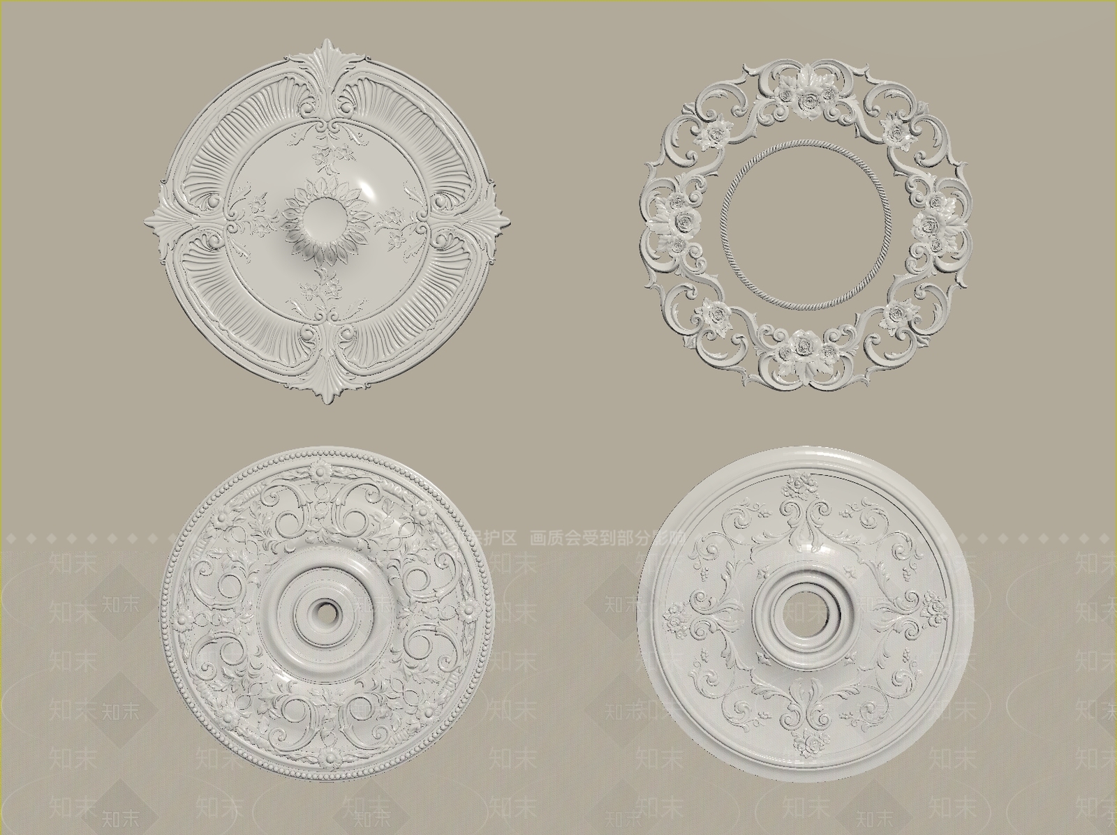 欧式灯盘3D模型下载【ID:1235406208】