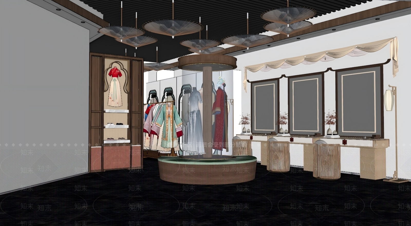 新中式婚纱摄影店SU模型下载【ID:1235419092】