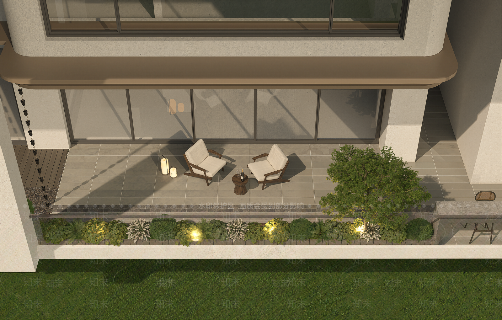 新中式景观别墅庭院SU模型下载【ID:1235419537】
