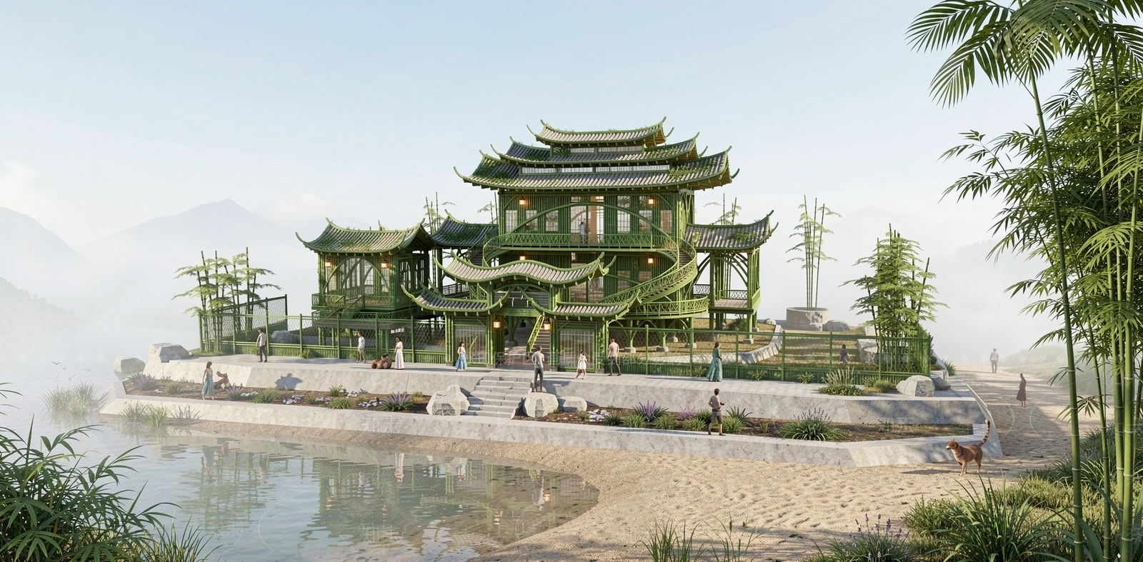 中式古建古建筑SU模型下载【ID:1235432262】