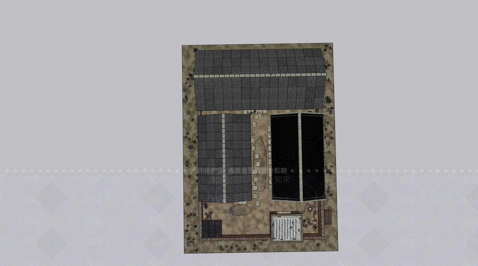 中式乡村民房SU模型下载【ID:1235432742】