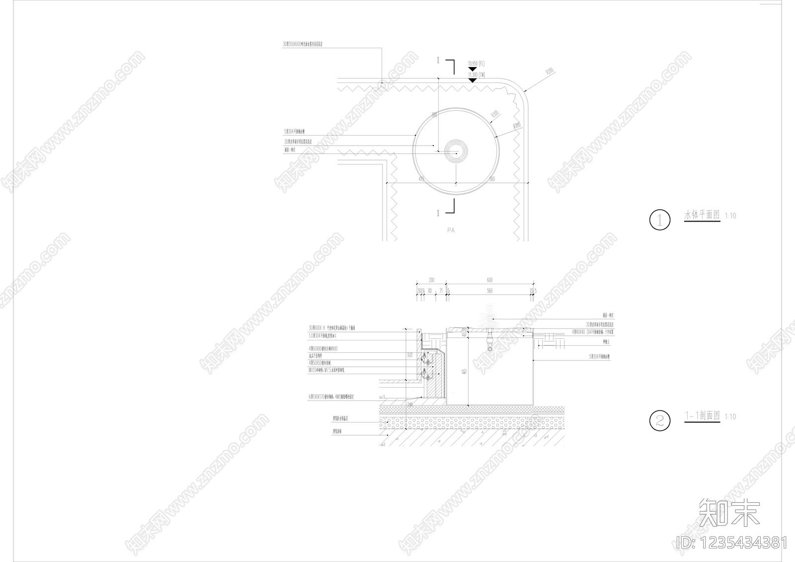 庭院cad施工图下载【ID:1235434381】