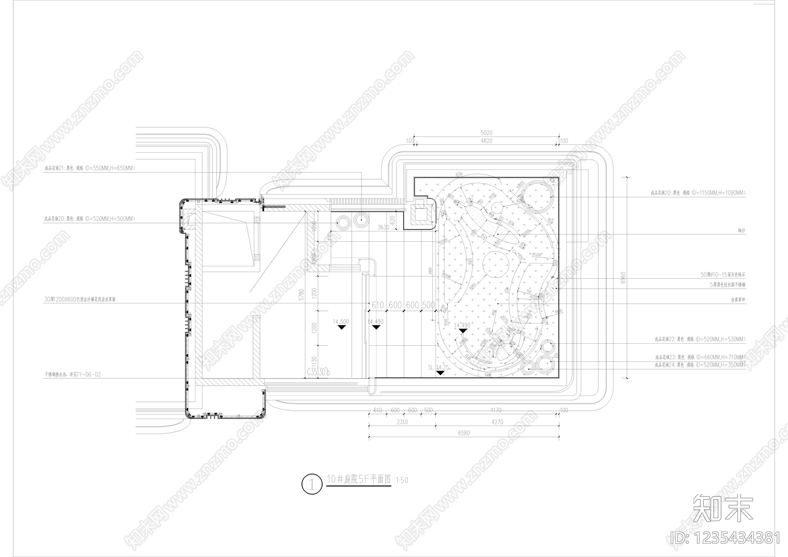 庭院cad施工图下载【ID:1235434381】
