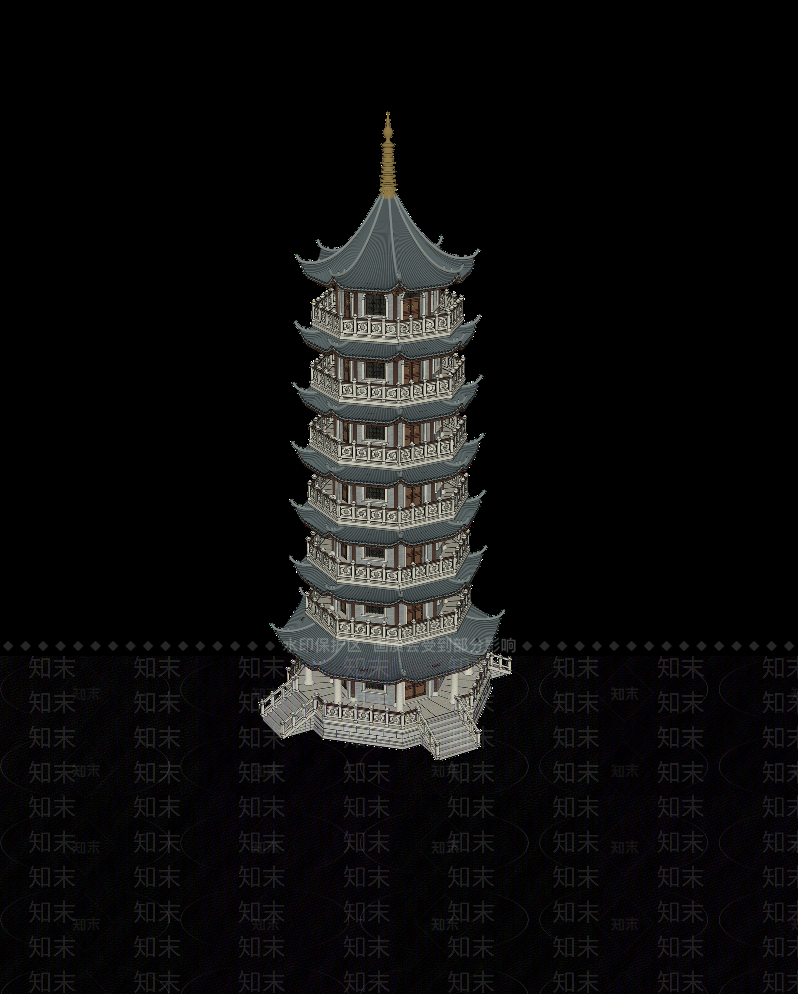 中式古建古建筑SU模型下载【ID:1235434401】
