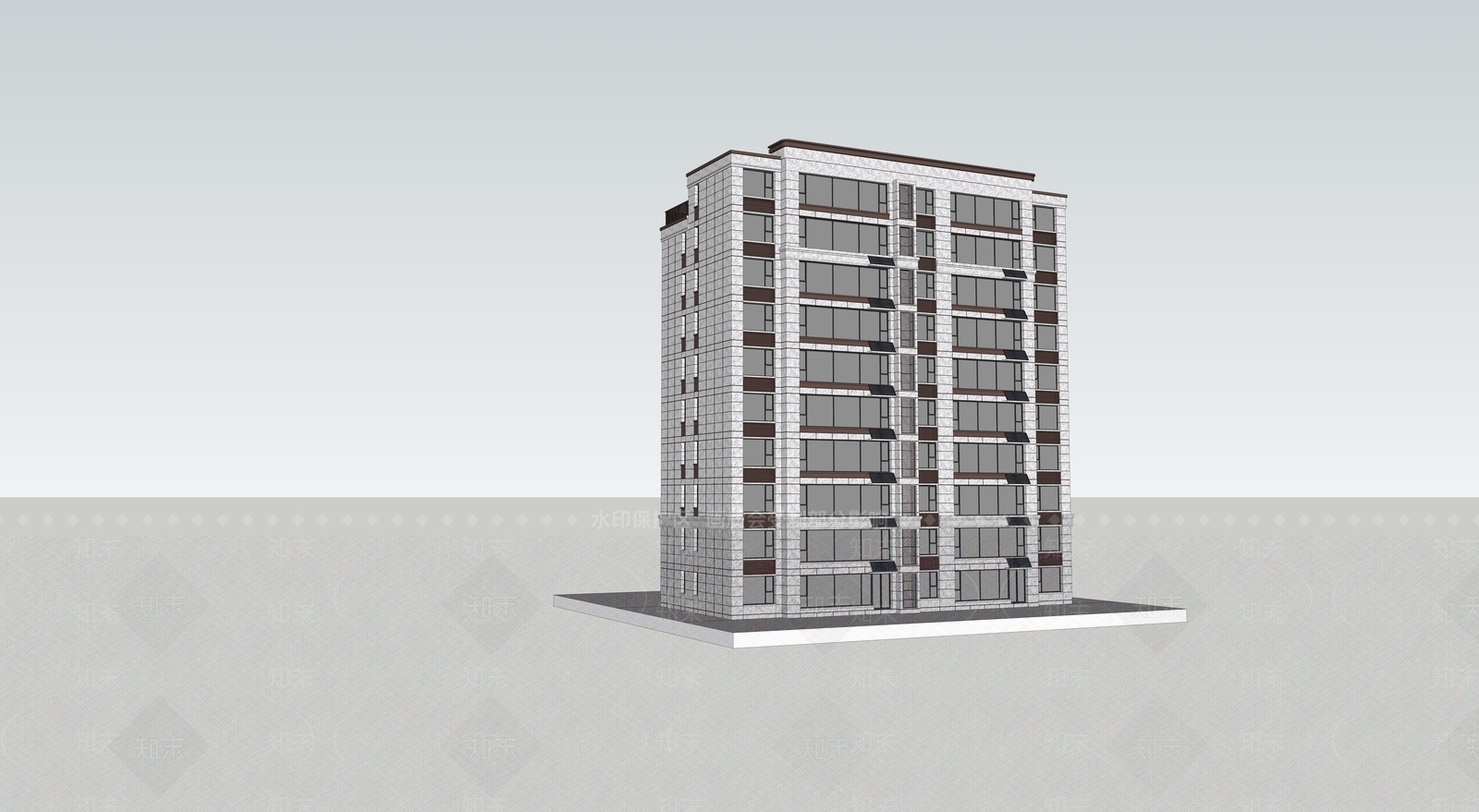 现代小高层住宅楼SU模型下载【ID:1235436914】