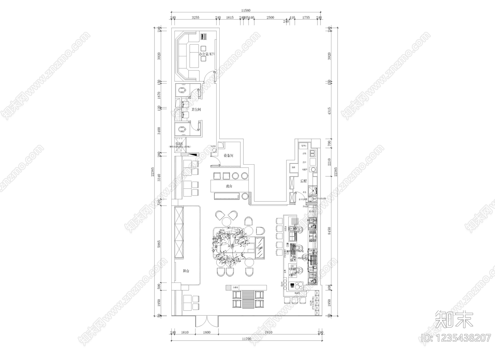 工装平面图cad施工图下载【ID:1235438207】