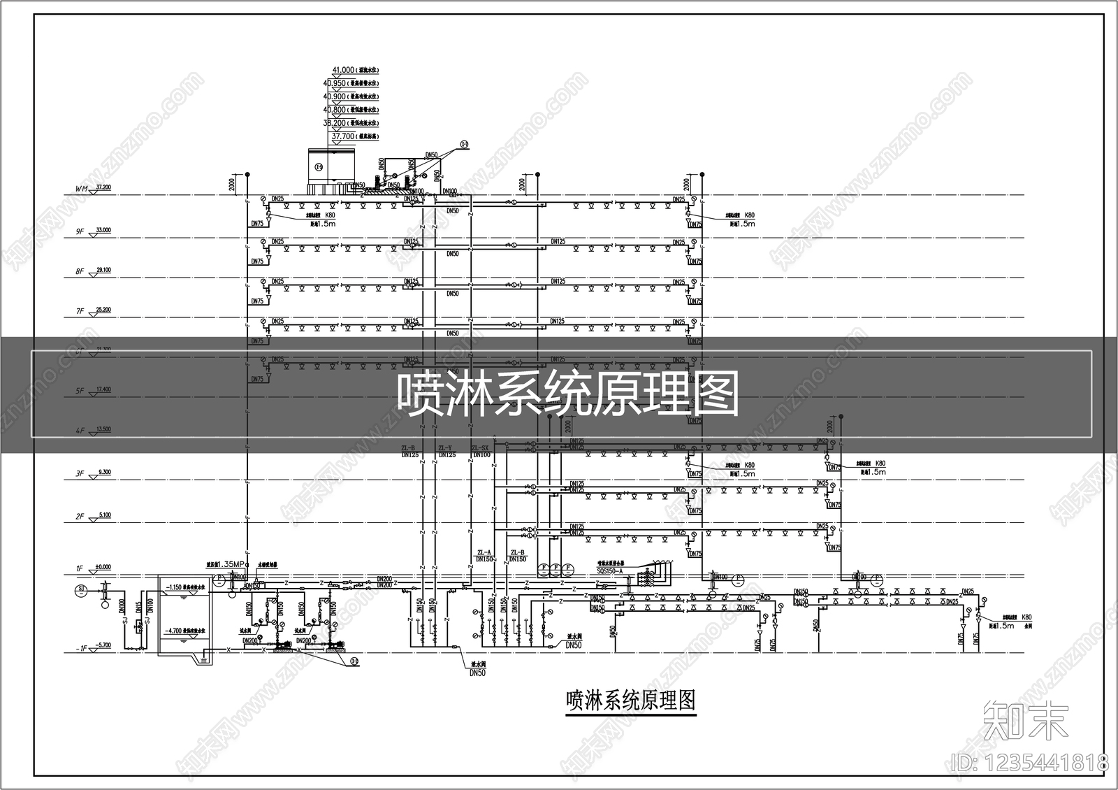 给水系统cad施工图下载【ID:1235441818】