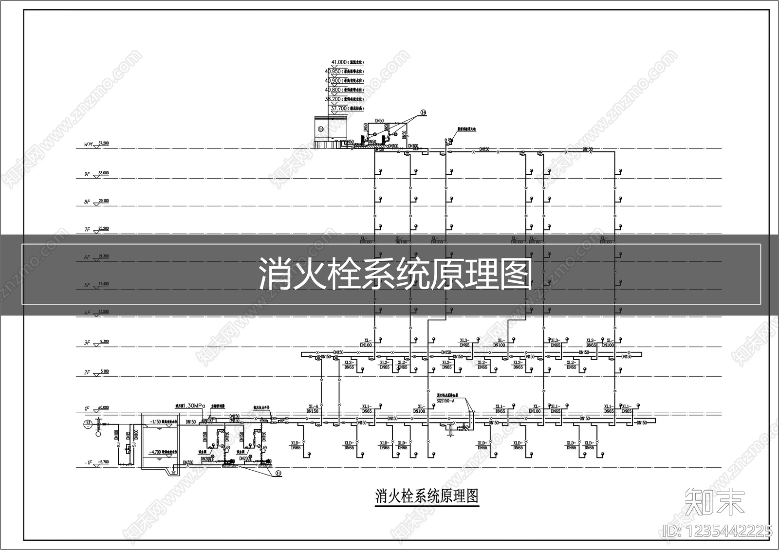消火栓系统cad施工图下载【ID:1235442225】