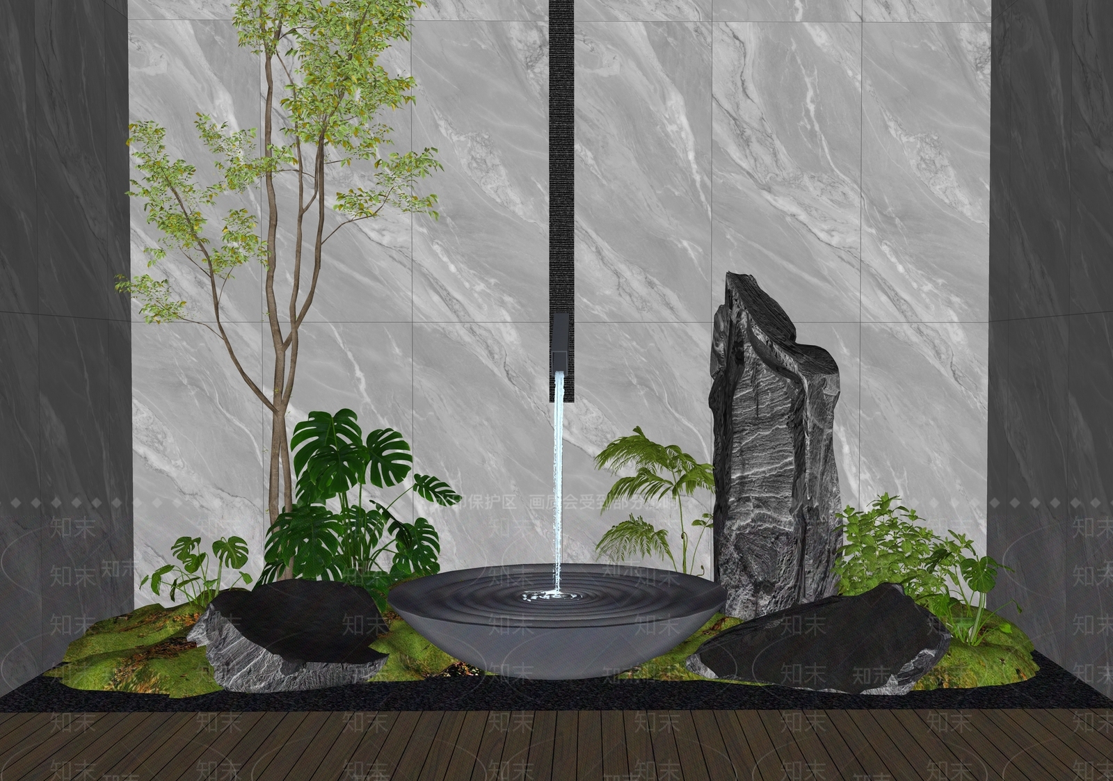 禅意庭院小品SU模型下载【ID:1235445475】