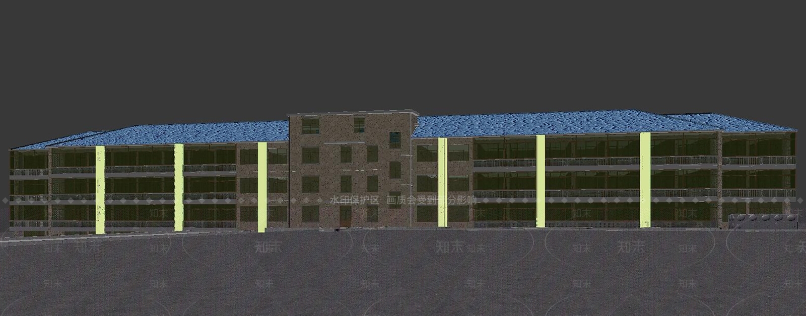 现代主义学校外观3D模型下载【ID:1235461528】