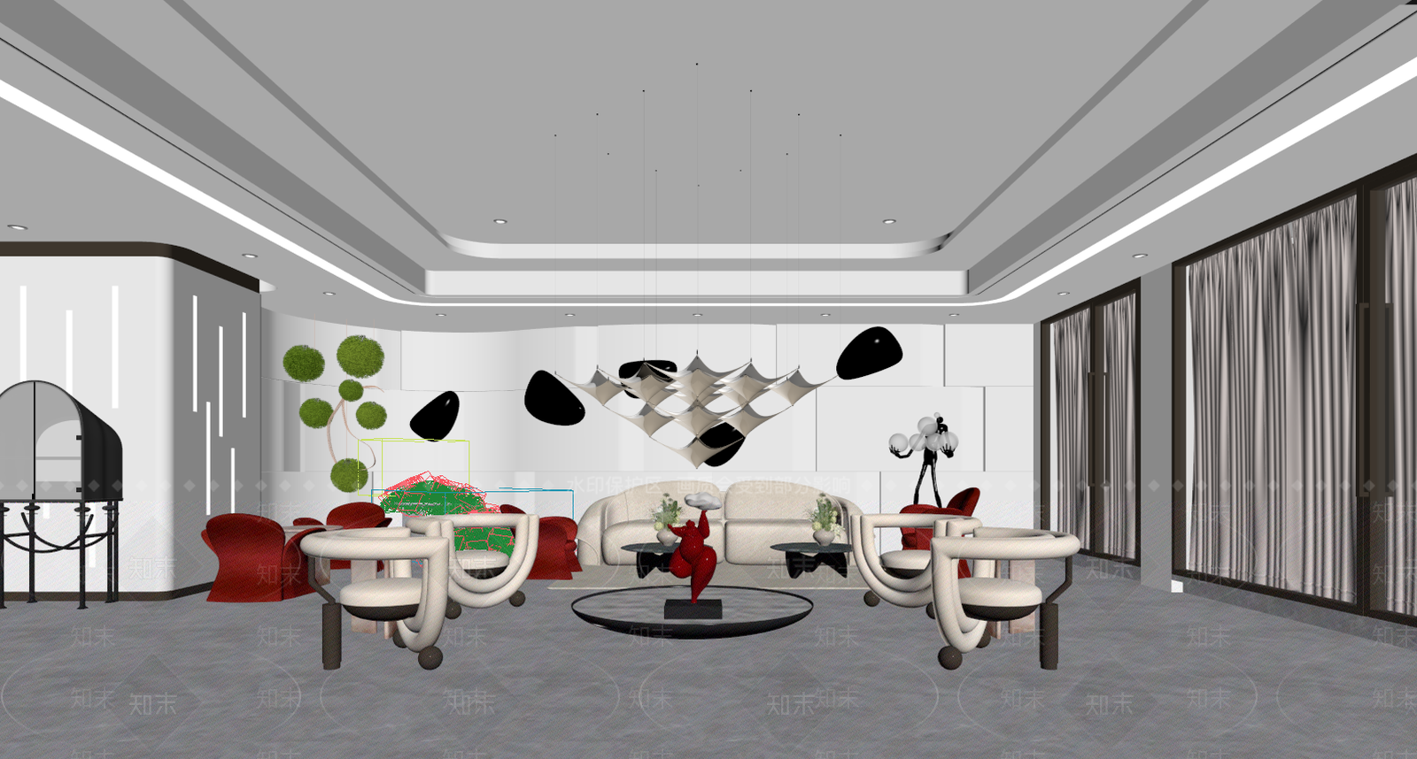 轻奢售楼处3D模型下载【ID:1235465600】