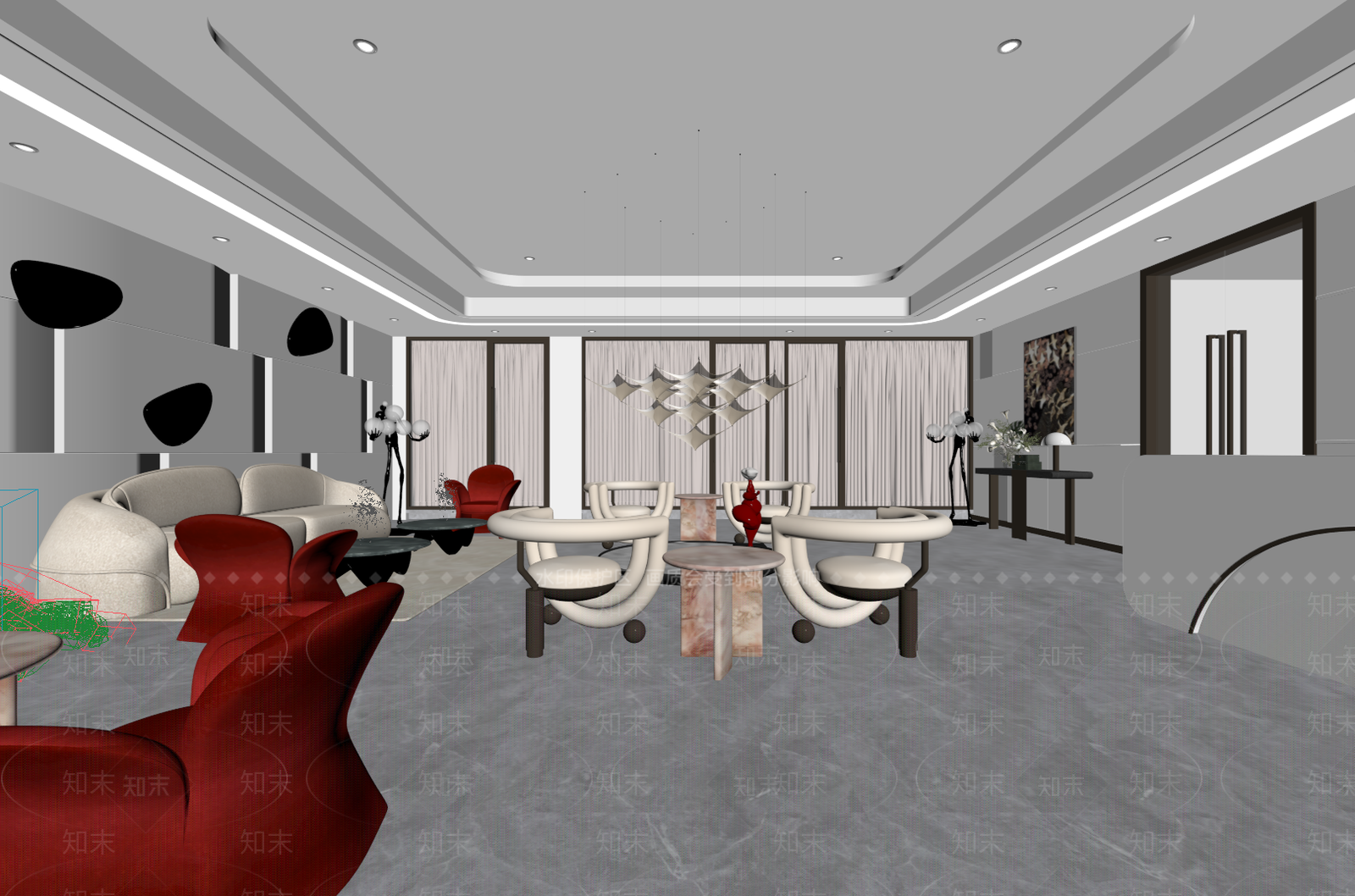 轻奢售楼处3D模型下载【ID:1235465600】