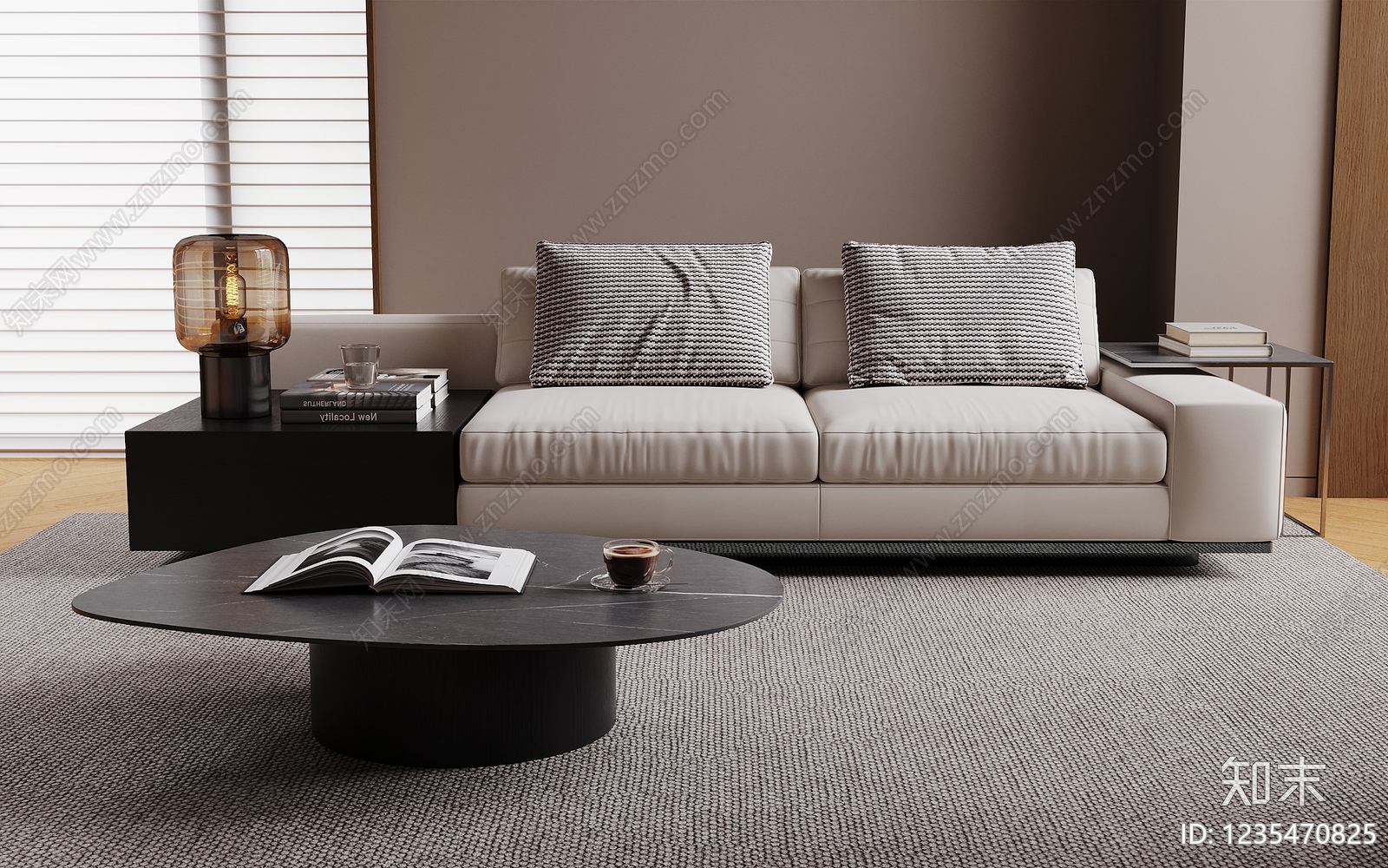 意式极简沙发组合SU模型下载【ID:1235470825】