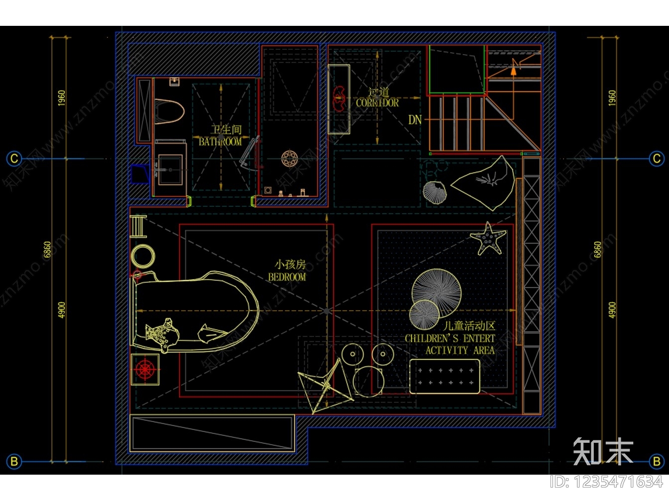 别墅cad施工图下载【ID:1235471634】