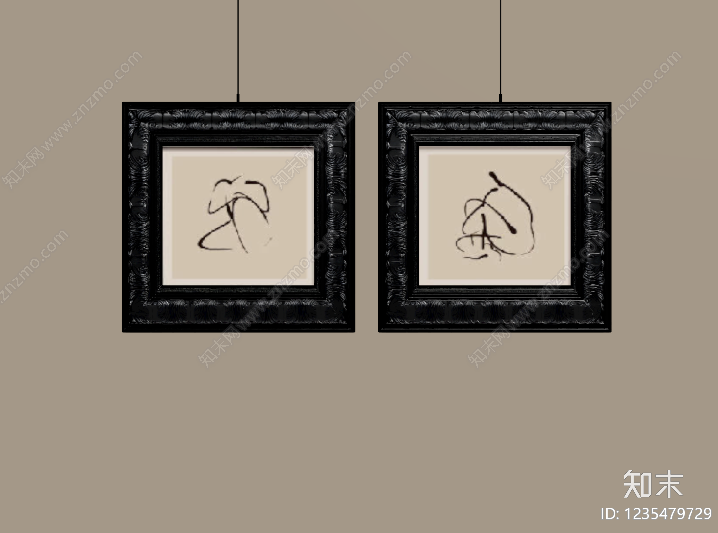 奶油风挂画组合SU模型下载【ID:1235479729】