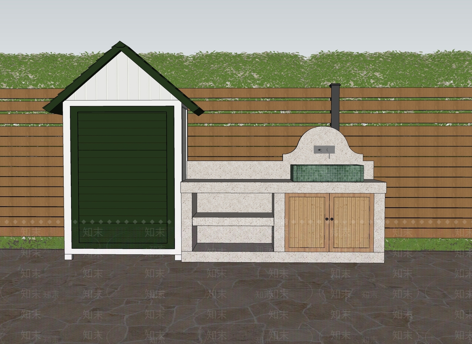 原木风洗手台SU模型下载【ID:1235481378】