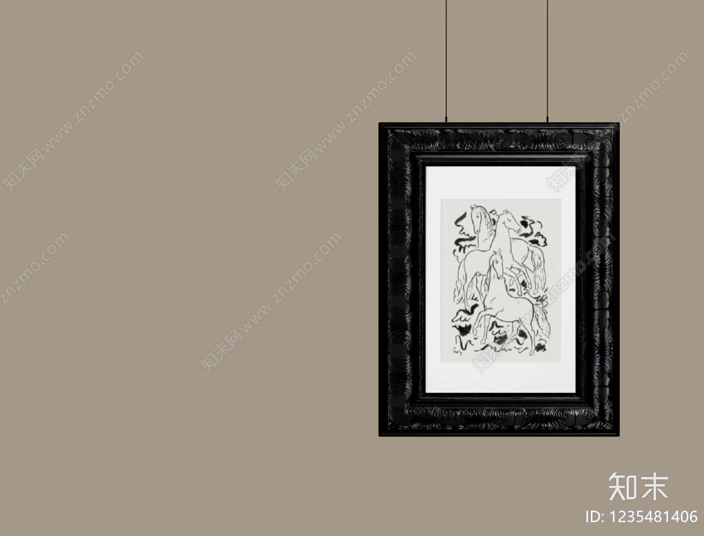 奶油风画框SU模型下载【ID:1235481406】