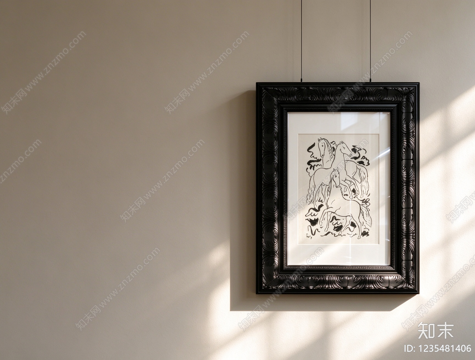 奶油风画框SU模型下载【ID:1235481406】