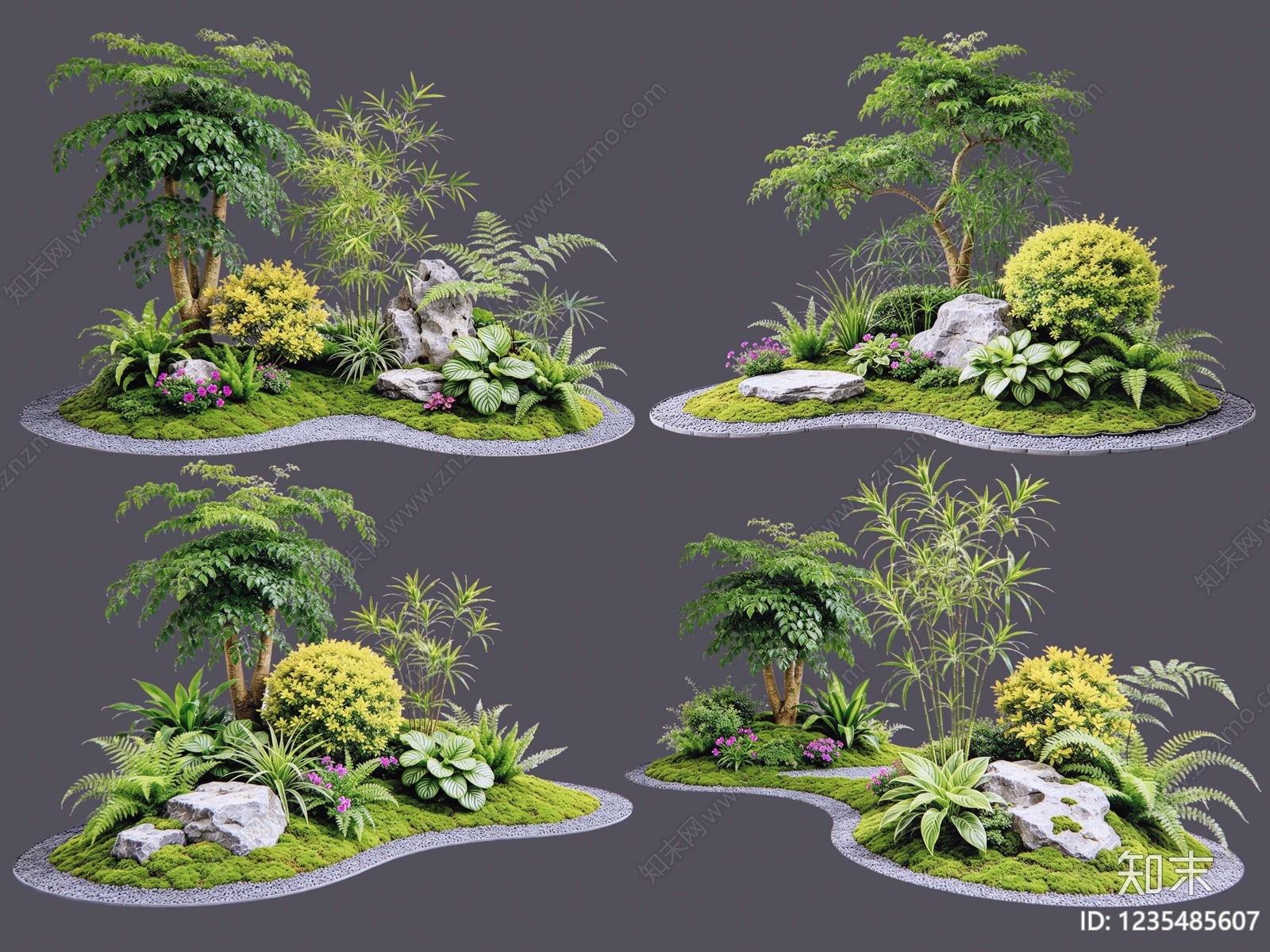 新中式景观花境SU模型下载【ID:1235485607】