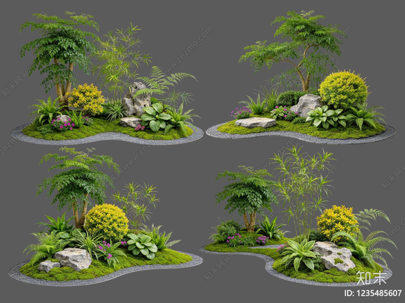 新中式景观花境SU模型下载【ID:1235485607】