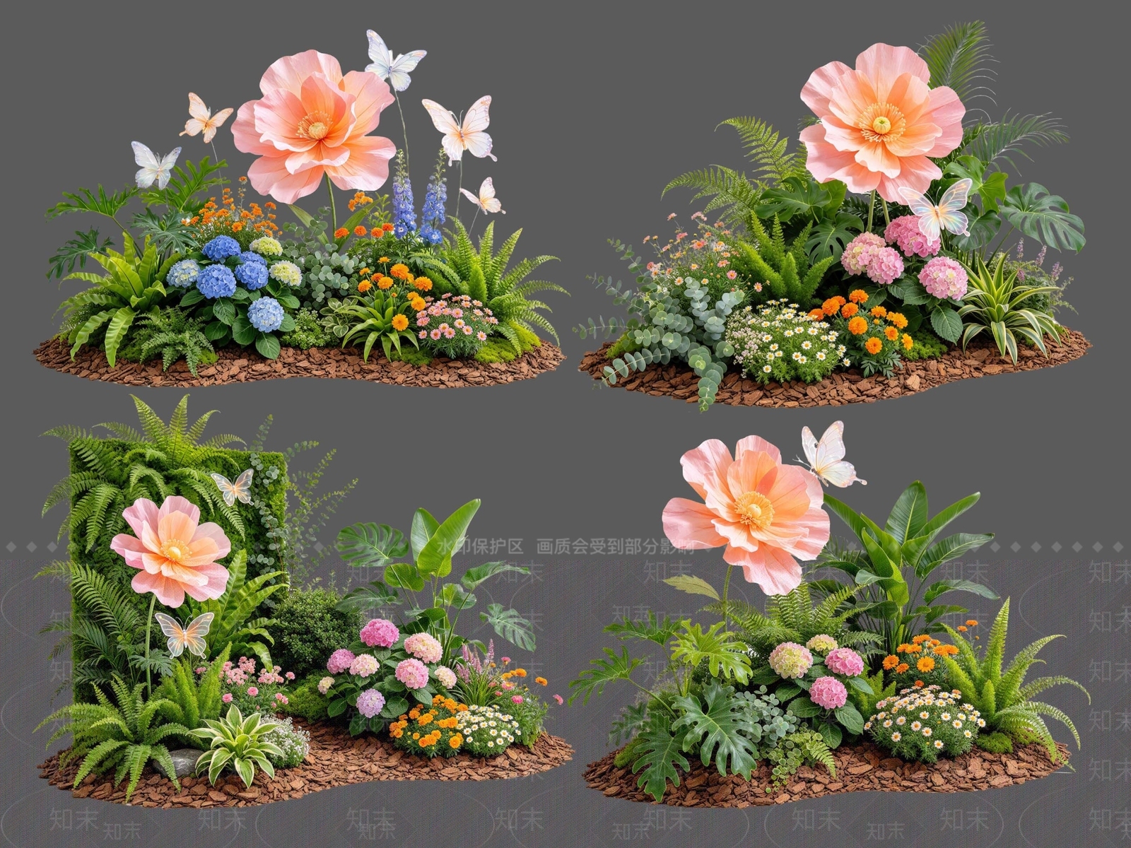 现代主义花境SU模型下载【ID:1235486895】