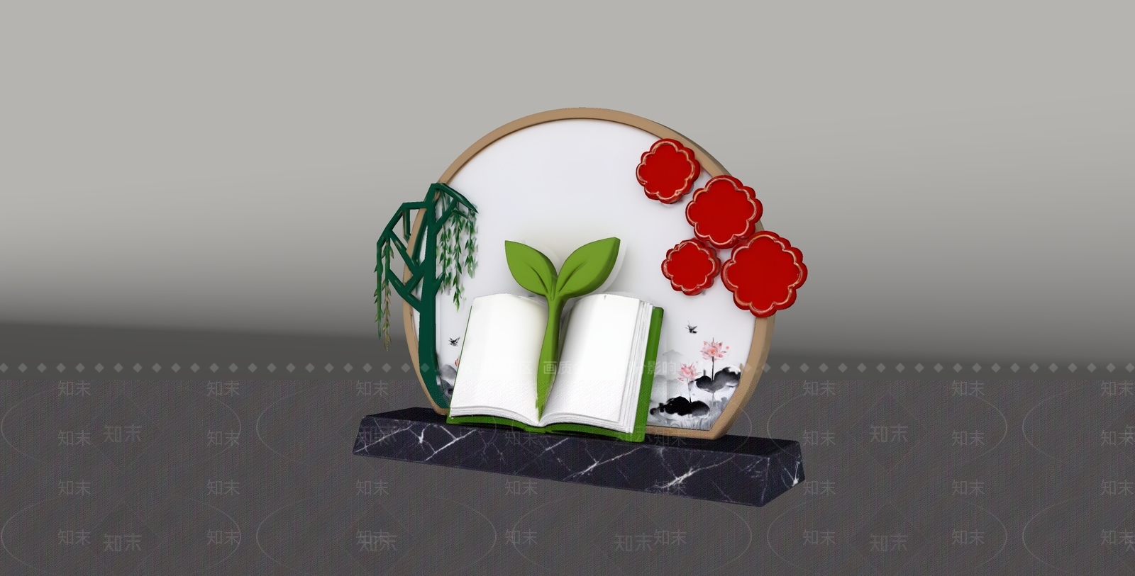 新中式雕塑摆件SU模型下载【ID:1235491732】
