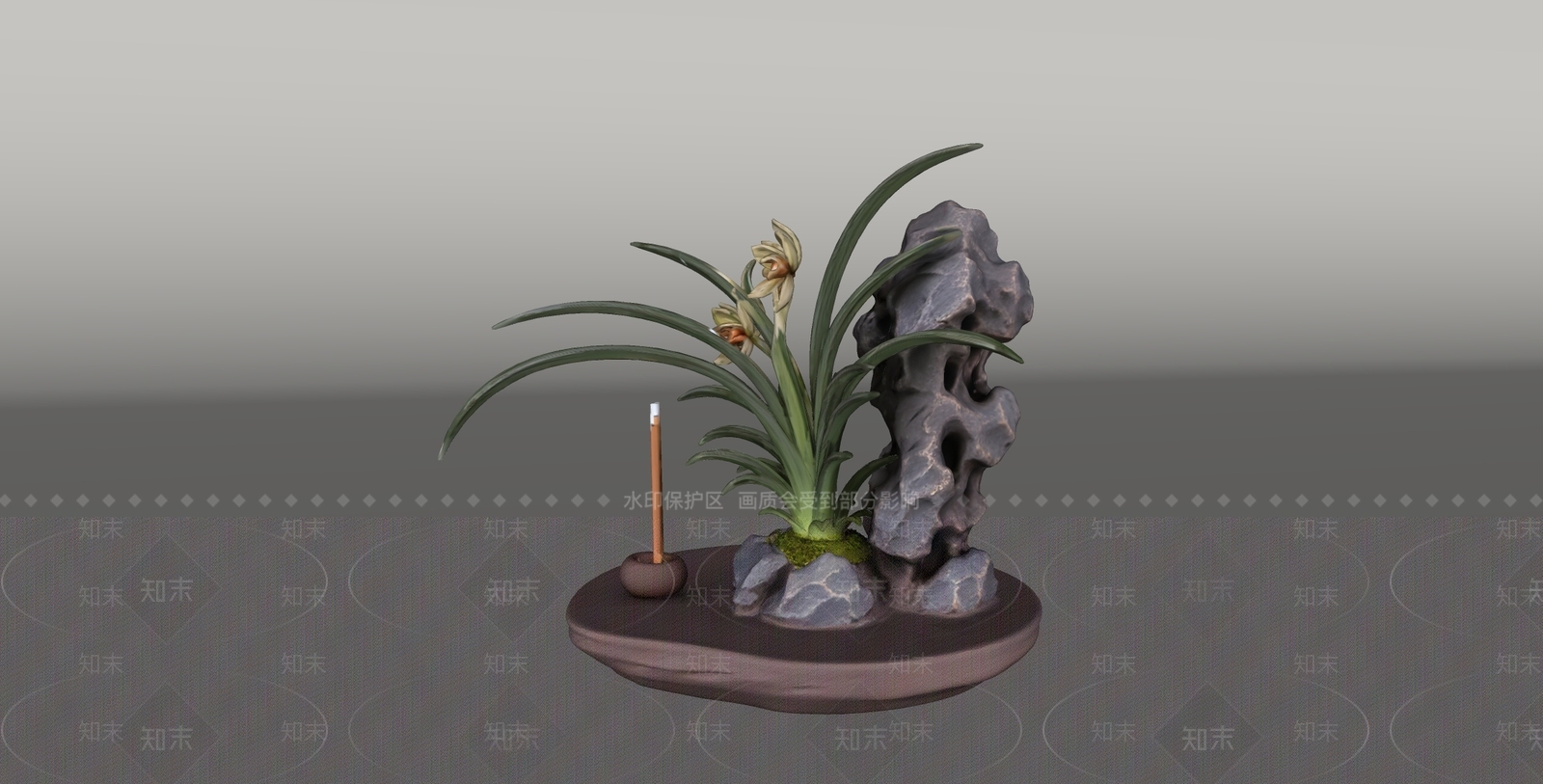新中式雕塑摆件SU模型下载【ID:1235492777】