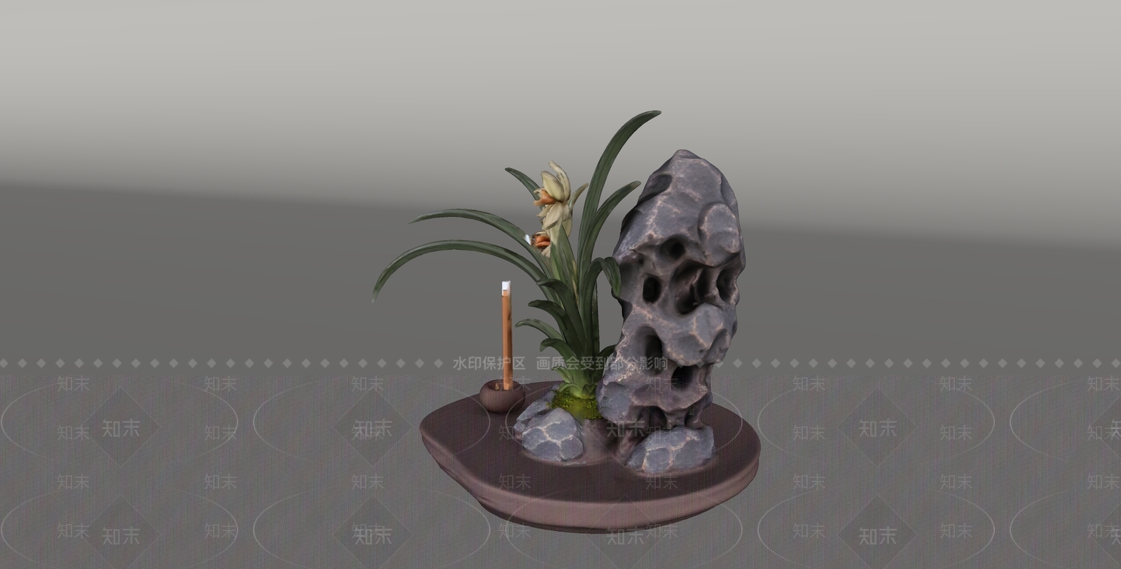 新中式雕塑摆件SU模型下载【ID:1235492777】