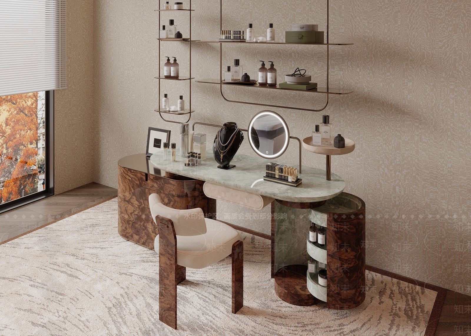 轻奢化妆品展台SU模型下载【ID:1235493595】
