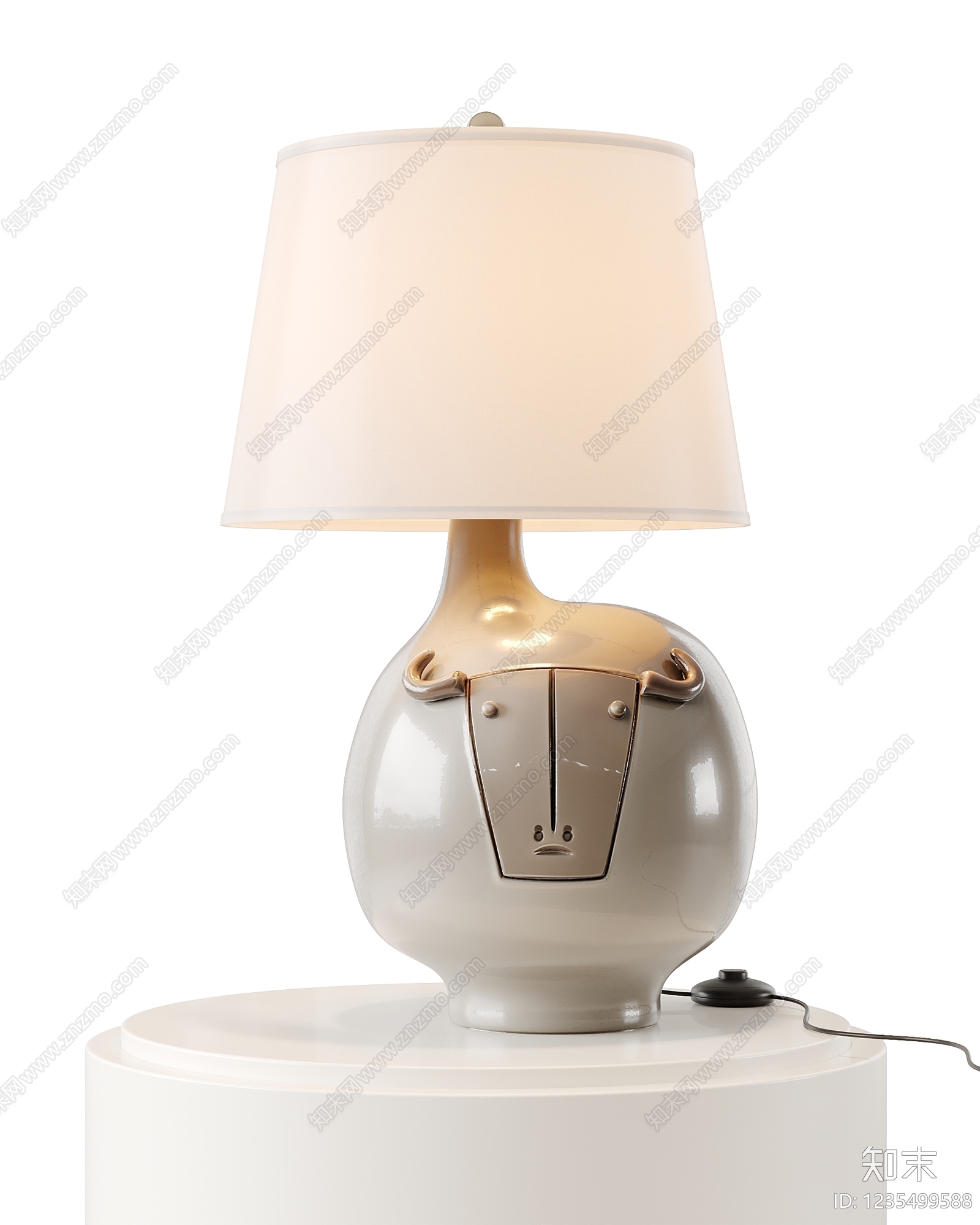中古风台灯SU模型下载【ID:1235499588】