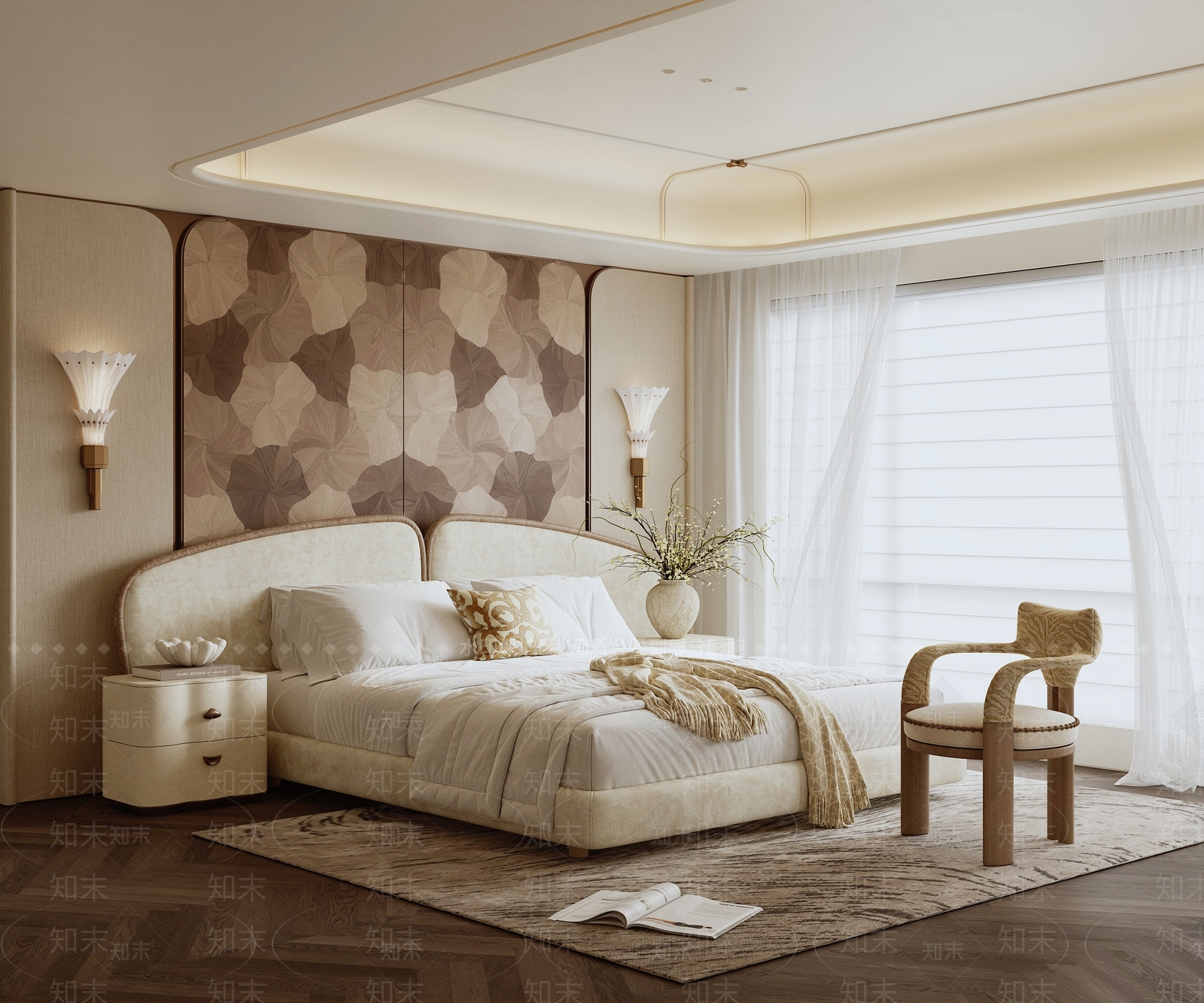 轻奢卧室SU模型下载【ID:1235502735】