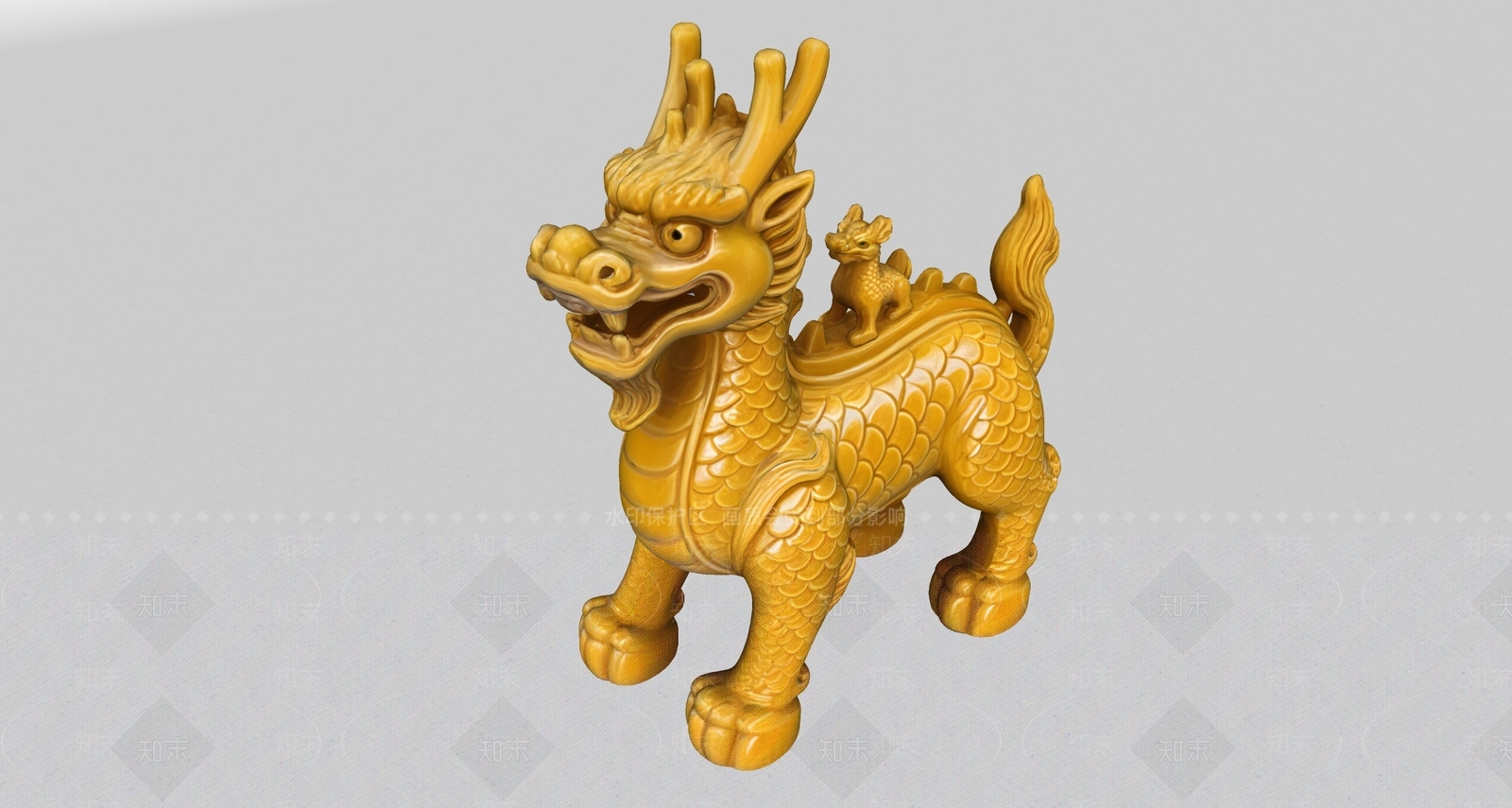 中式雕塑摆件SU模型下载【ID:1235527675】