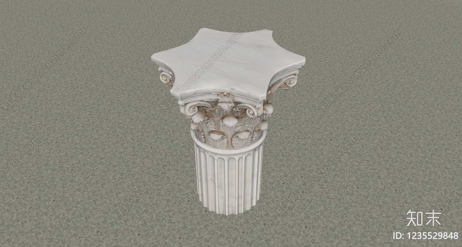 欧式古建柱子SU模型下载【ID:1235529848】