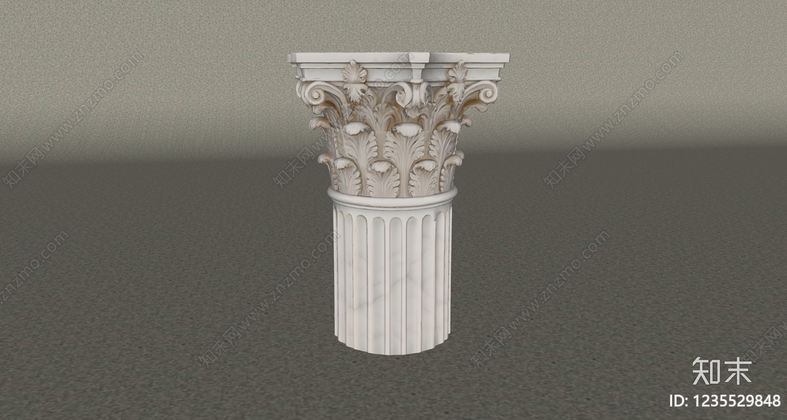 欧式古建柱子SU模型下载【ID:1235529848】