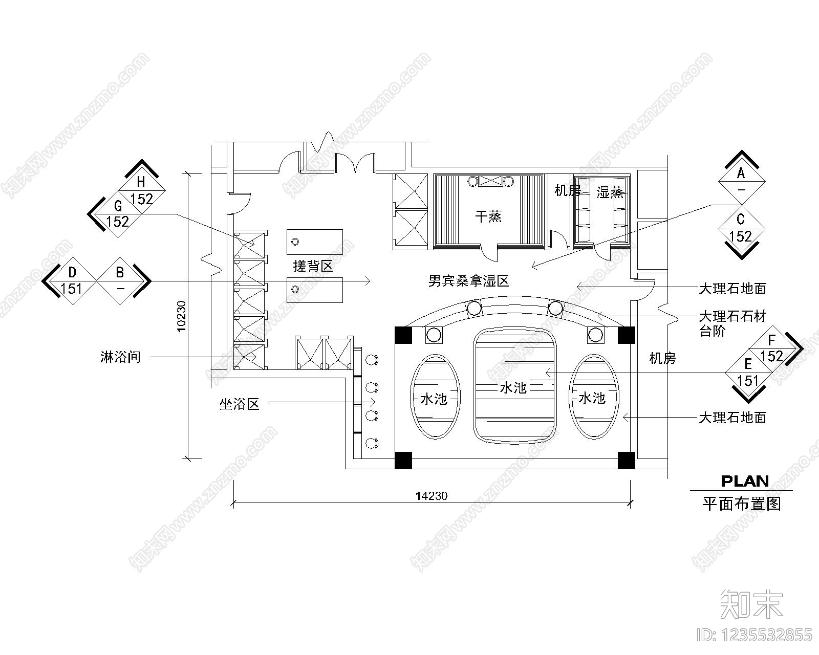 建筑平面布置图cad施工图下载【ID:1235532855】