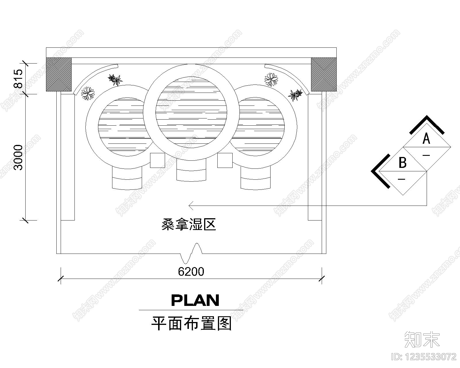 建筑平面布置图cad施工图下载【ID:1235533072】