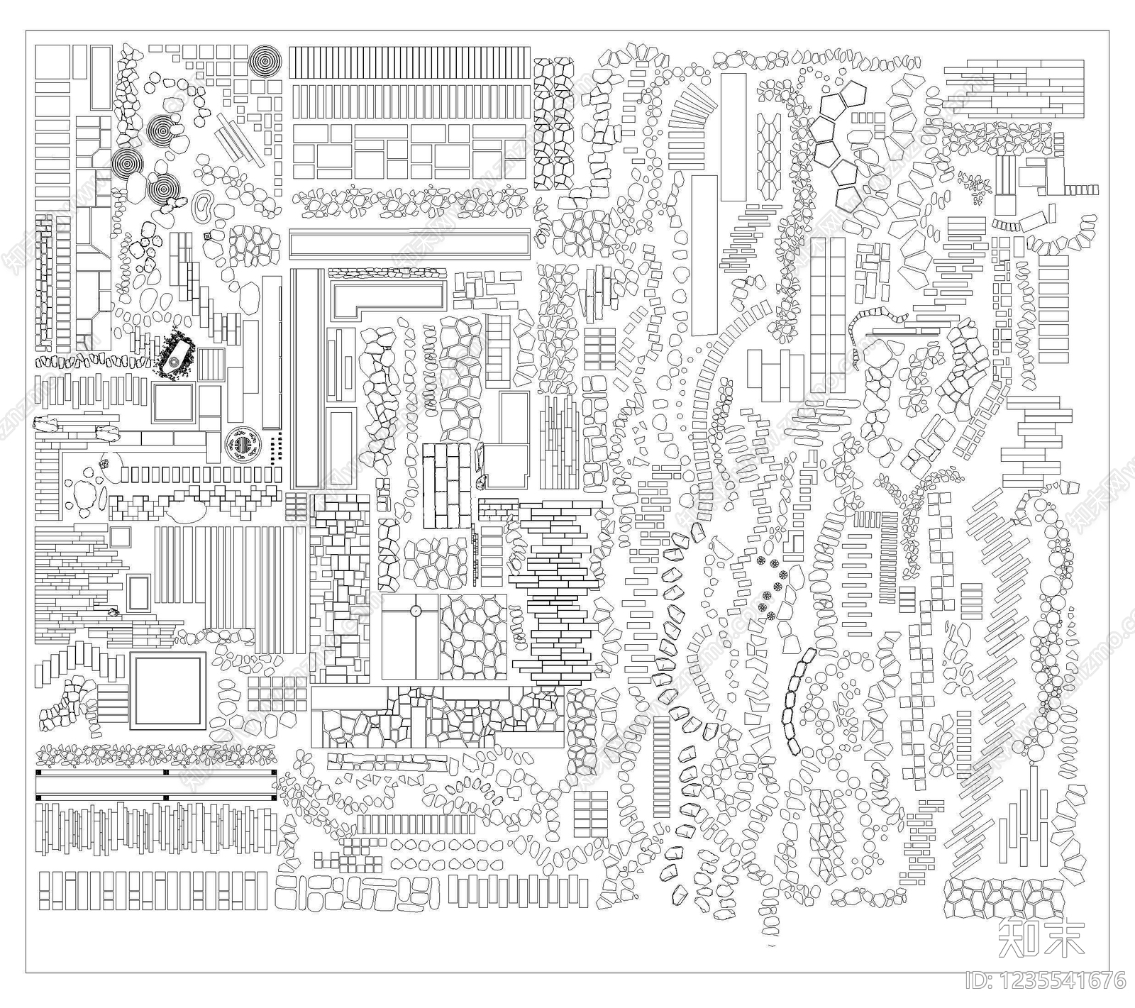 庭院cad施工图下载【ID:1235541676】