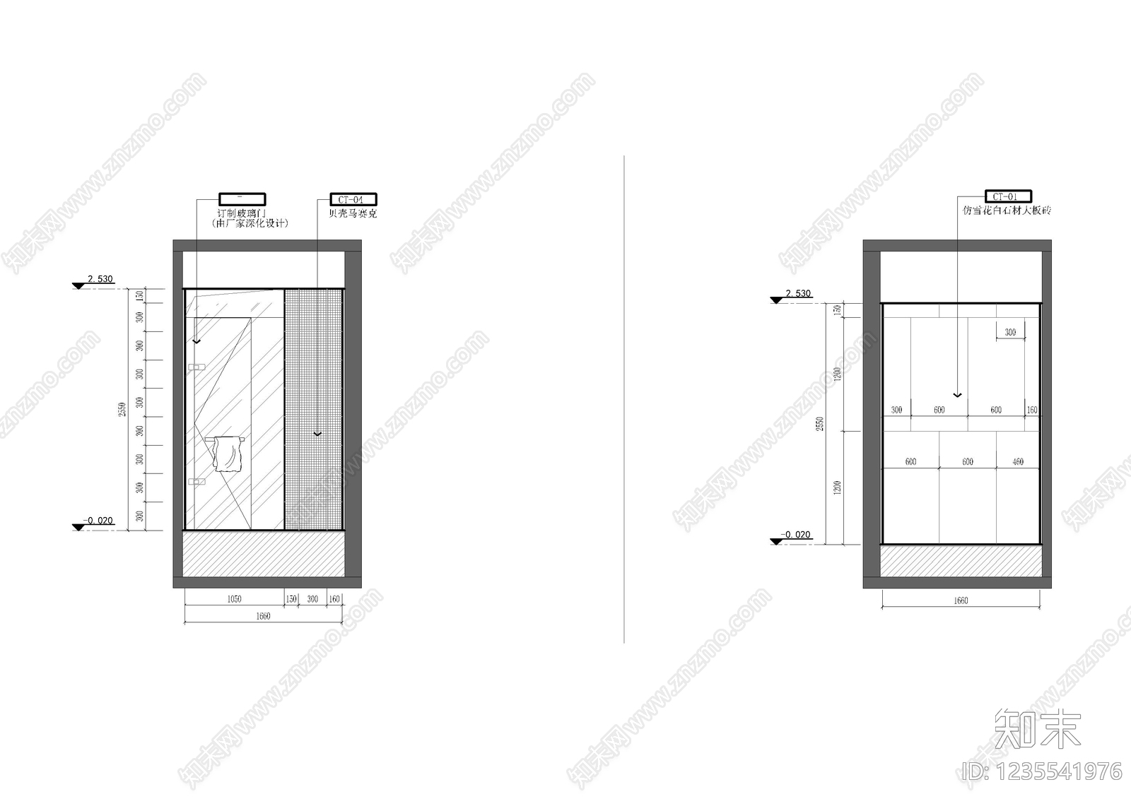 家装立面图cad施工图下载【ID:1235541976】