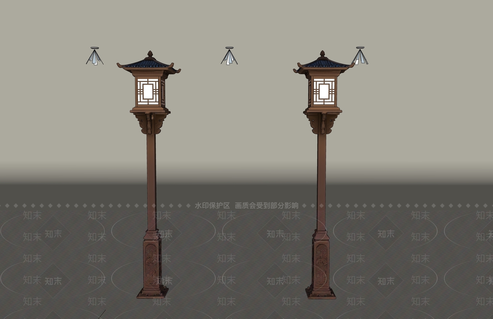 新中式景观灯SU模型下载【ID:1235546896】