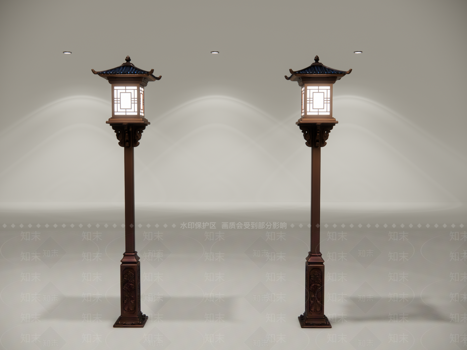 新中式景观灯SU模型下载【ID:1235546896】