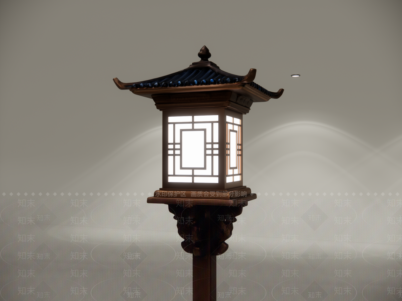 新中式景观灯SU模型下载【ID:1235546896】