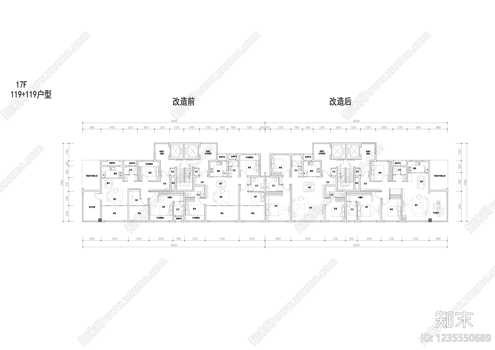 住宅楼建筑cad施工图下载【ID:1235550689】