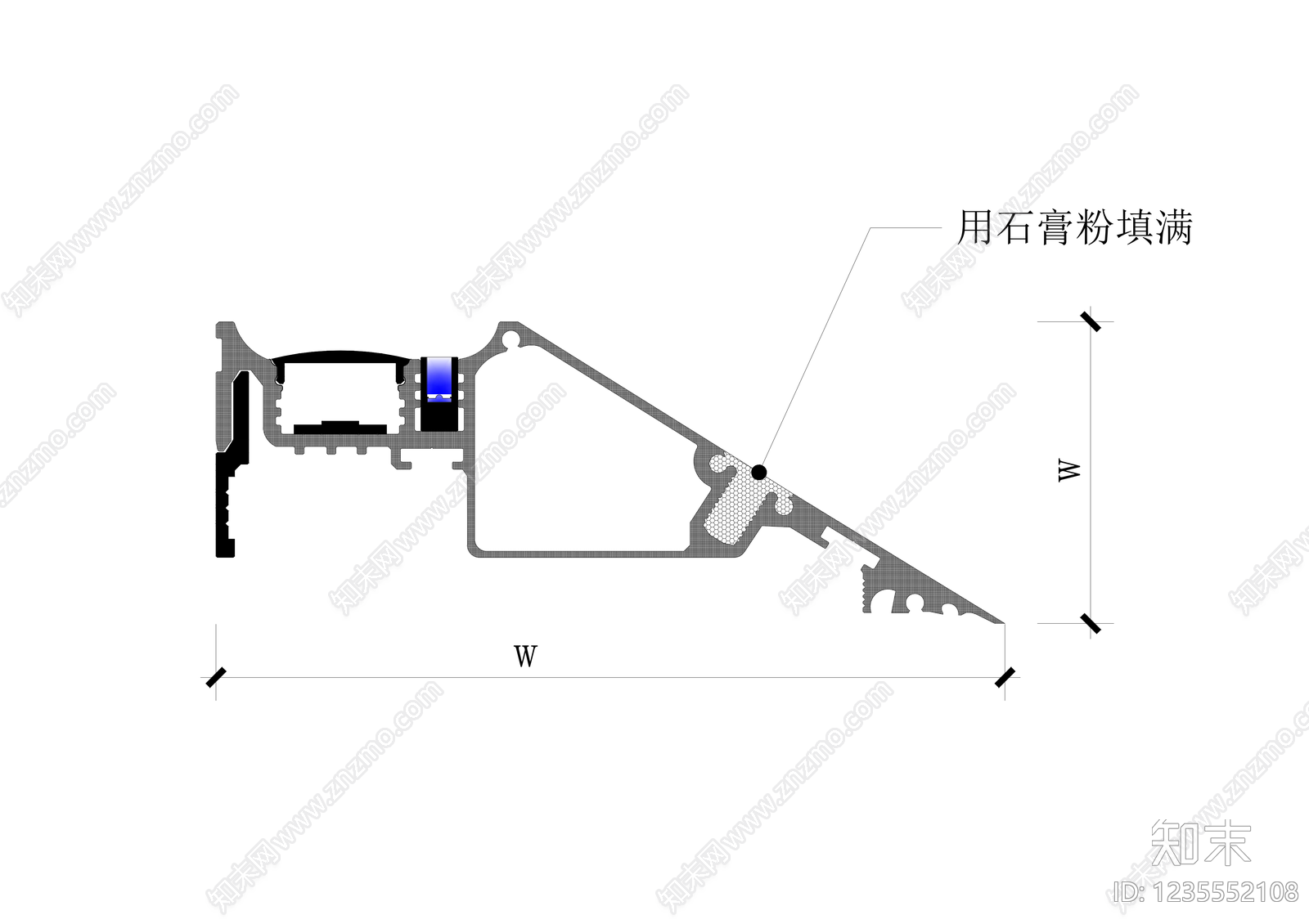 吊顶节点cad施工图下载【ID:1235552108】